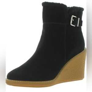 Franco Sarto Women’s Suede Wedge Boots Faux Fur Lined Size 8.5 NWOT